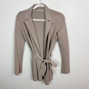 MM Lafleur The Merritt Jardigan Belted Cardigan Latte Tan Size XS
